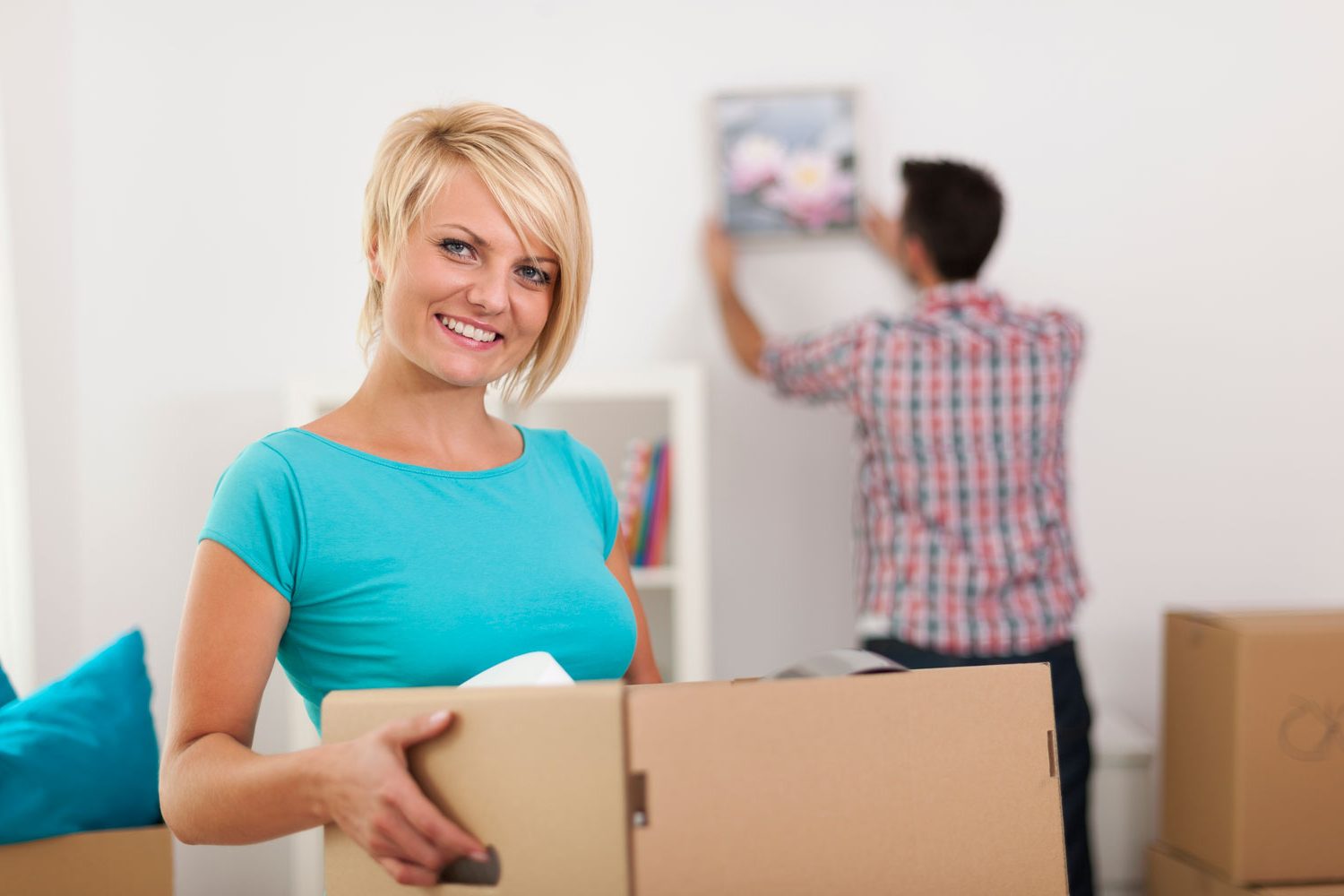 Happy Woman Moving
