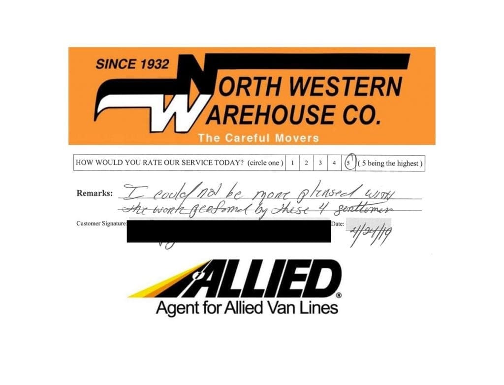 Review - Northwestern Warehouse - Allied Van Lines