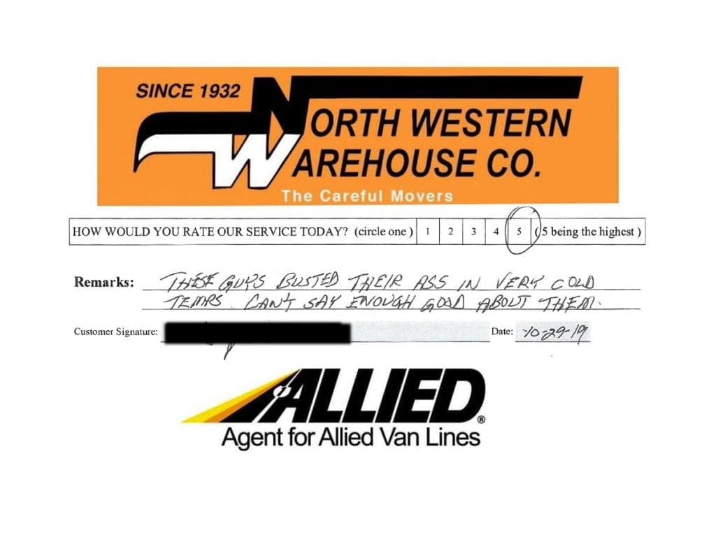 Review - Northwestern Warehouse - Allied Van Lines