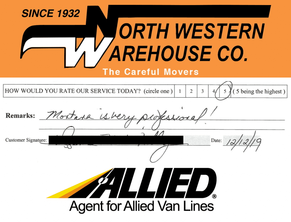 North Western Warehouse - Allied Moving Customer Review