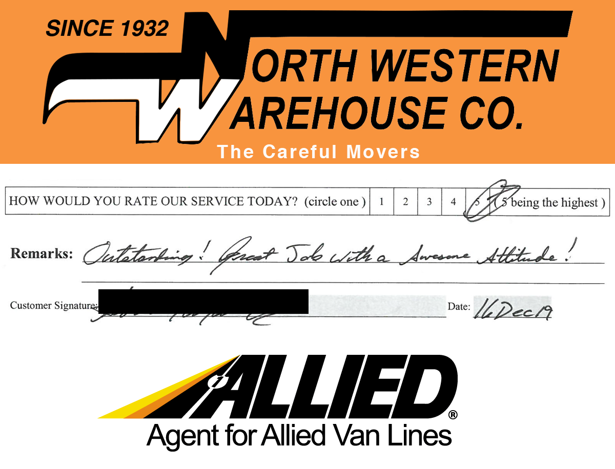 North Western Warehouse - Allied Moving Customer Review